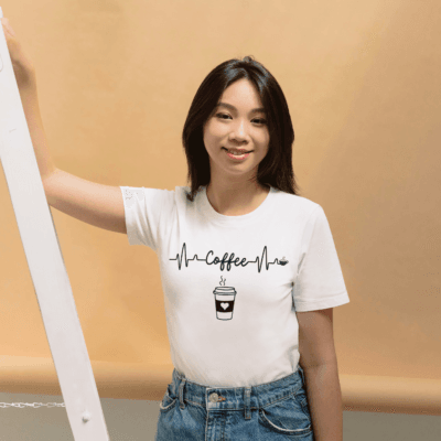 Coffee Cup - Round Neck Half Sleeve T Shirt