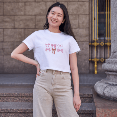 Coquette Pink Bows 6 – Crop Top