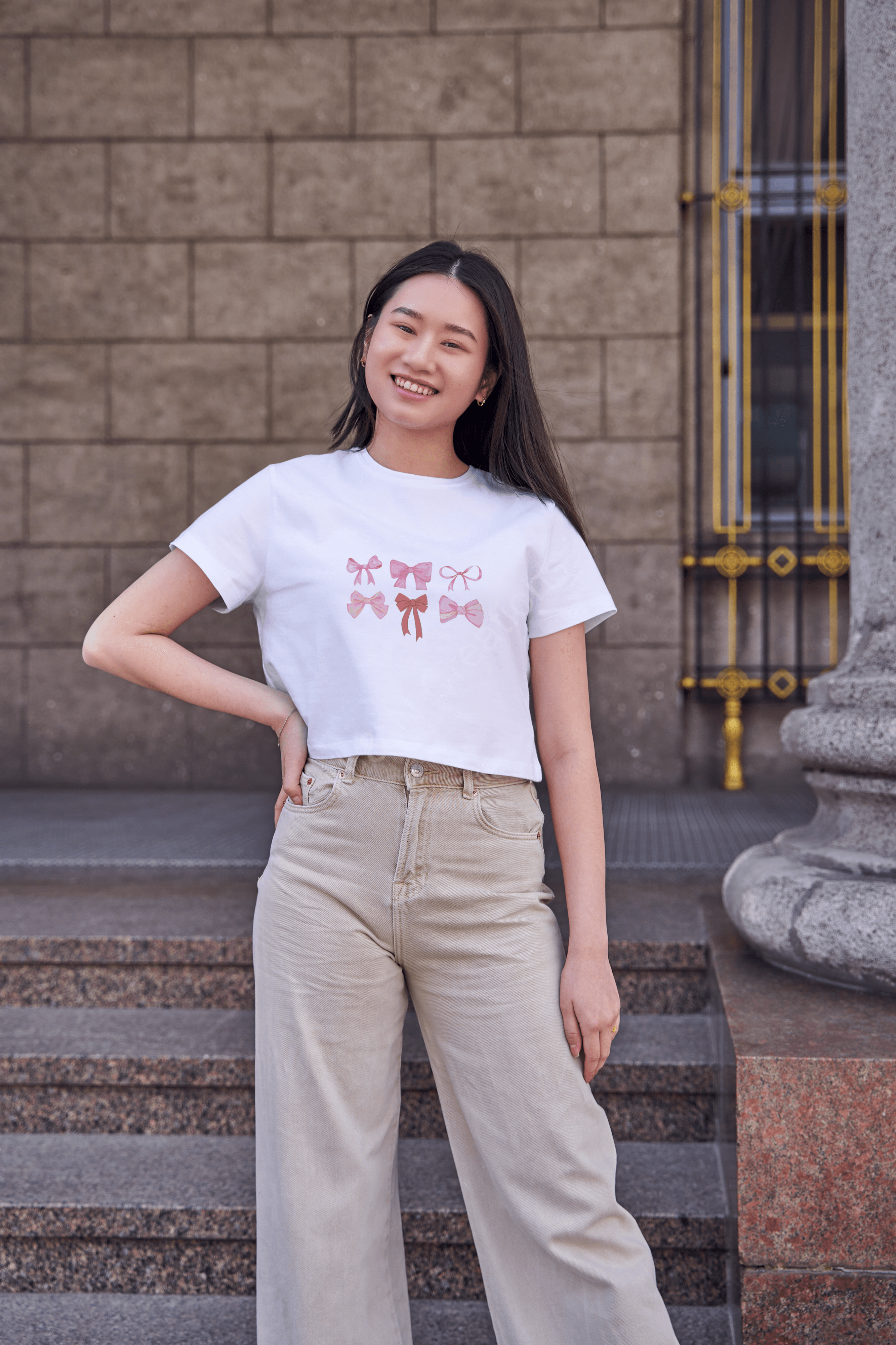 Coquette Pink Bows 6 – Crop Top