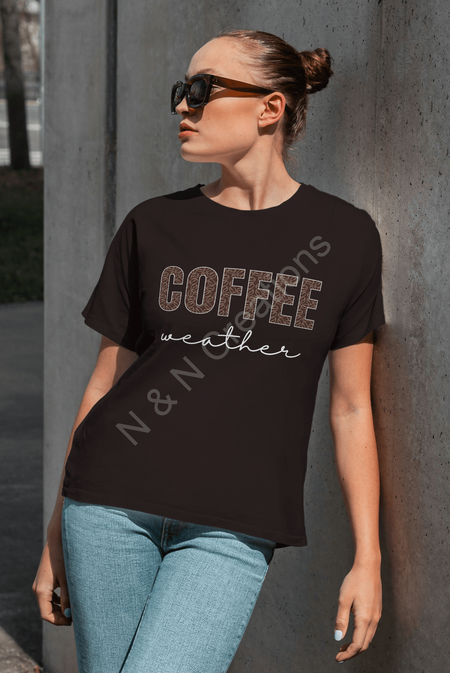 Coffee Beans - Round Neck Half Sleeve T-Shirt