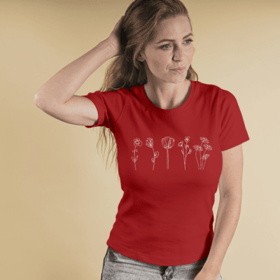 Wild Flowers - Round Neck Half Sleeve T-Shirt