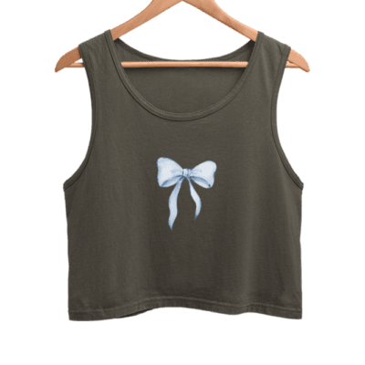 Blue Bow - Crop Tank Top