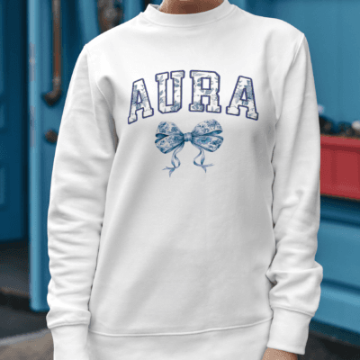 Aura Chinoiserie Bow - Sweatshirt (  White )