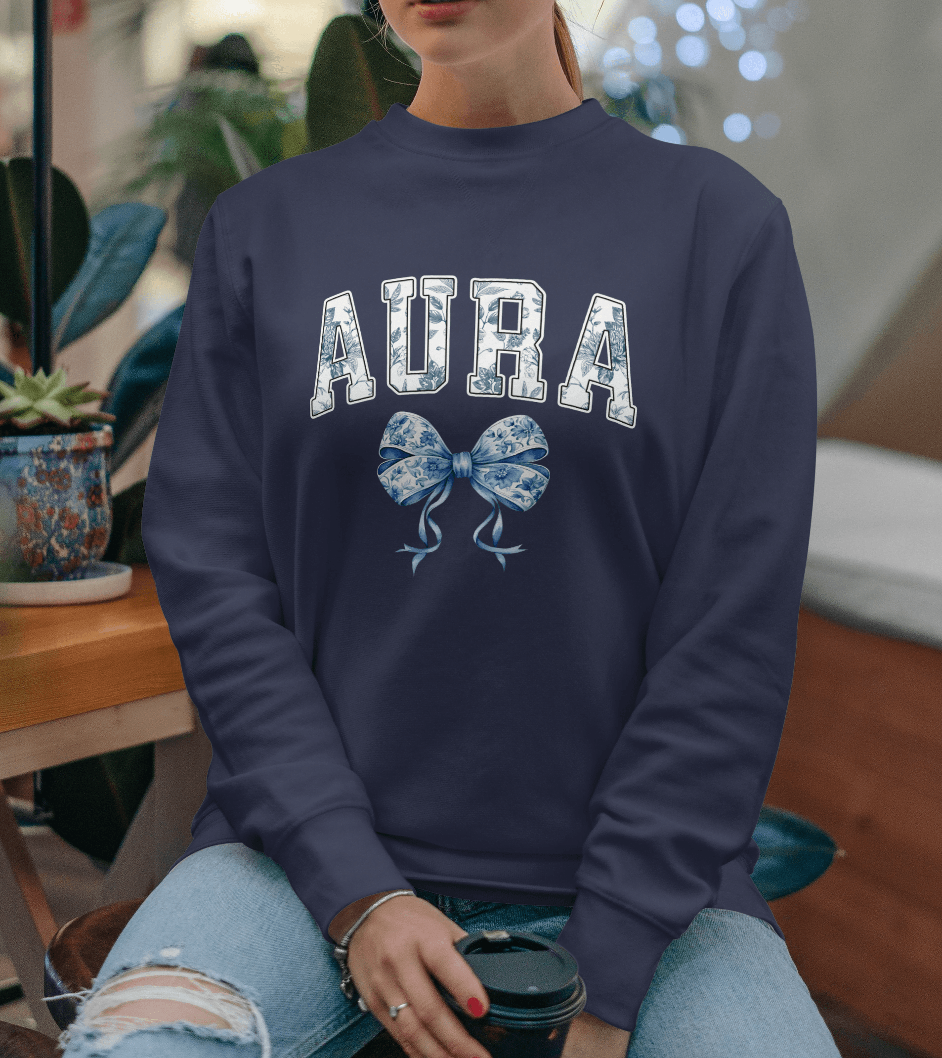 Aura Chinoisserie Bow - Sweatshirt