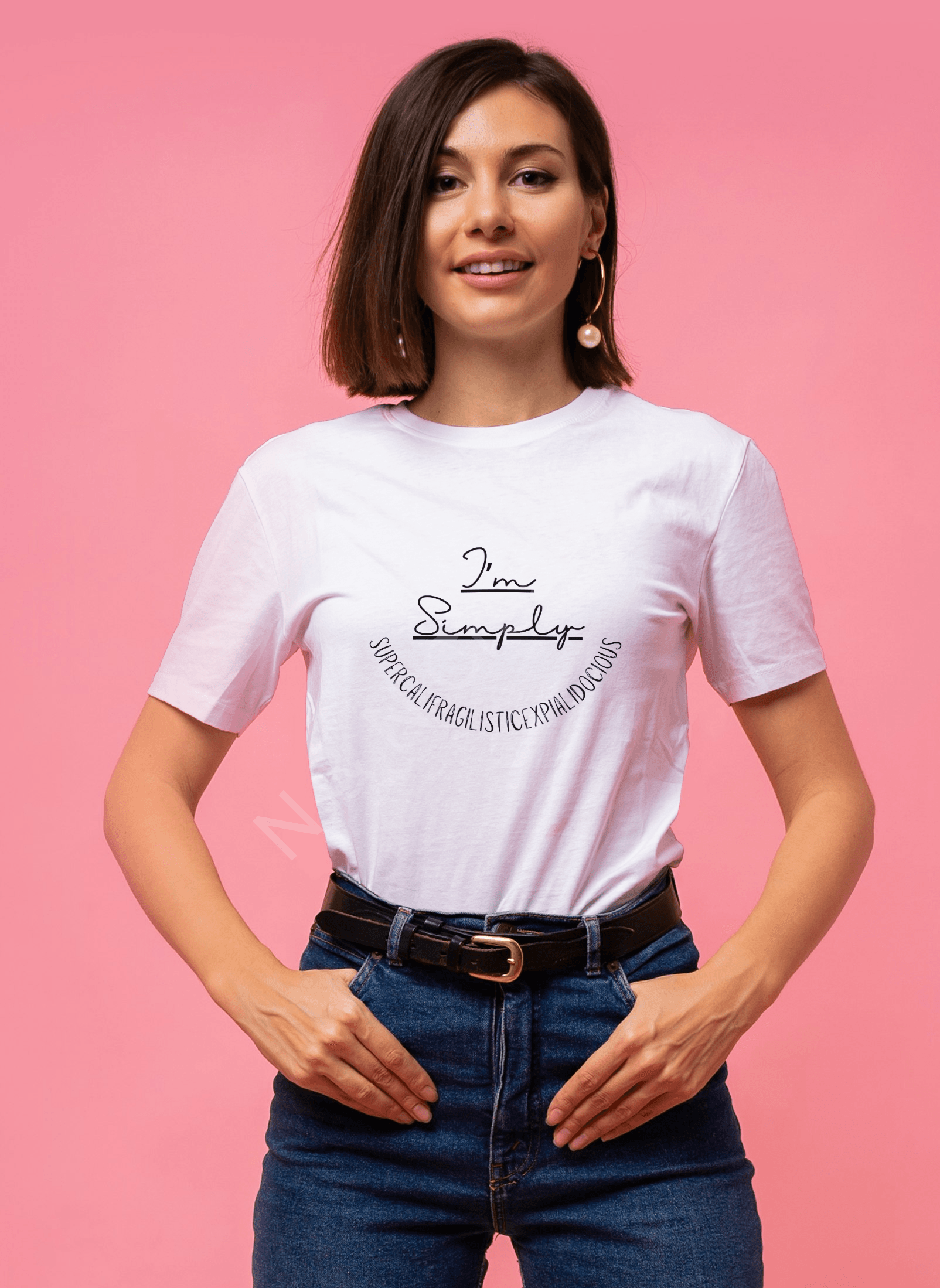 I'm simply SUPERCALIFRAGILISTICEXPIALIDOCIOUS - Round Neck Half Sleeve T-Shirt