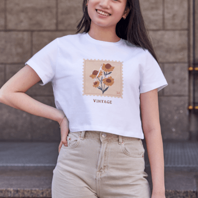 Distressed Vintage Stamp - Crop Top