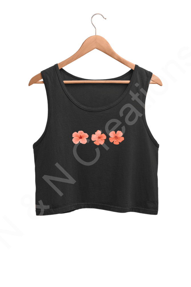 Pink Hibiscus - Crop Tank