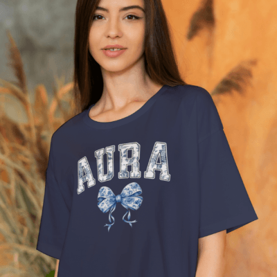 Aura Chinoiserie with Bow - Oversized TShirt