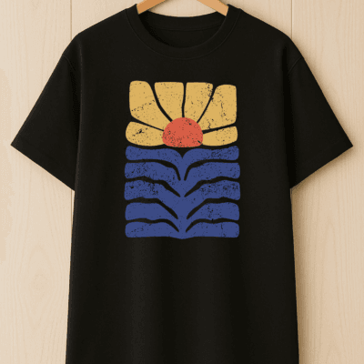 Retro Flower ( Distressed Effect ) - Oversized Tshirt