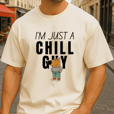 I'm Just A Chill Guy - Oversized Tshirt (Off-White)