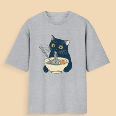 Ramen Cat - Unisex Oversized Standard T-Shirt