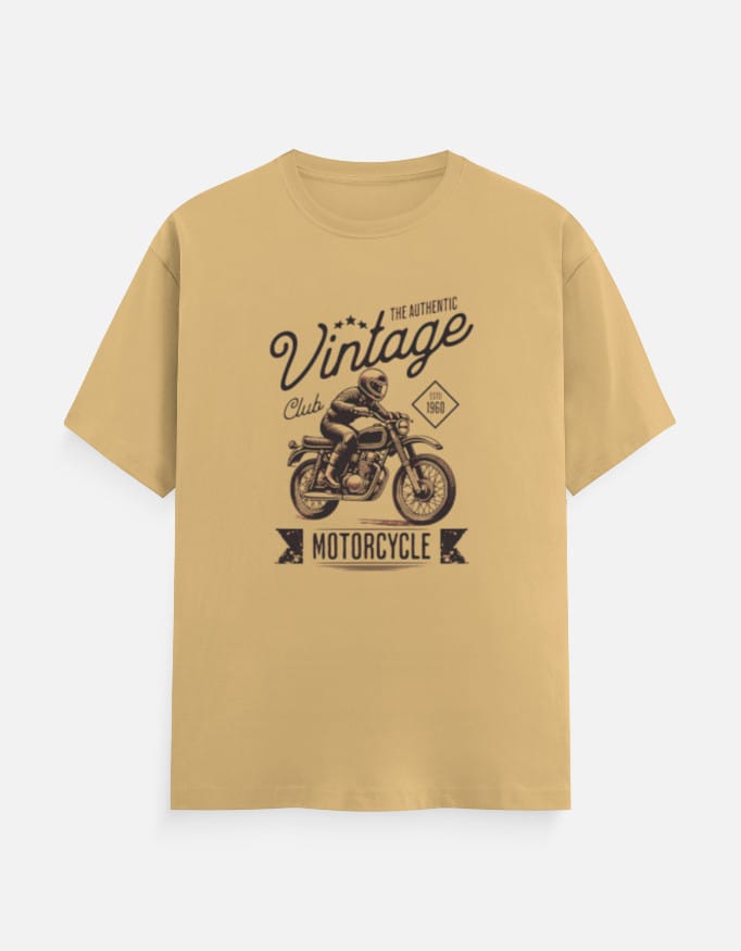 Vintage Motorcycle - Men’s Round Neck Regular Fit Half-Sleeve Tshirt - Image 2