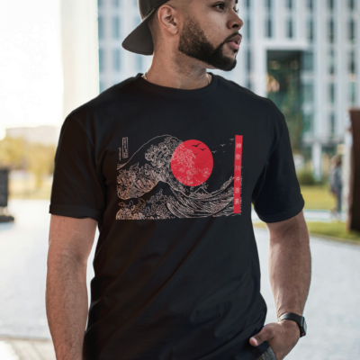 The Great Wave Of Kanagawa - Men’s Round Neck Regular Fit Half-Sleeve Tshirt