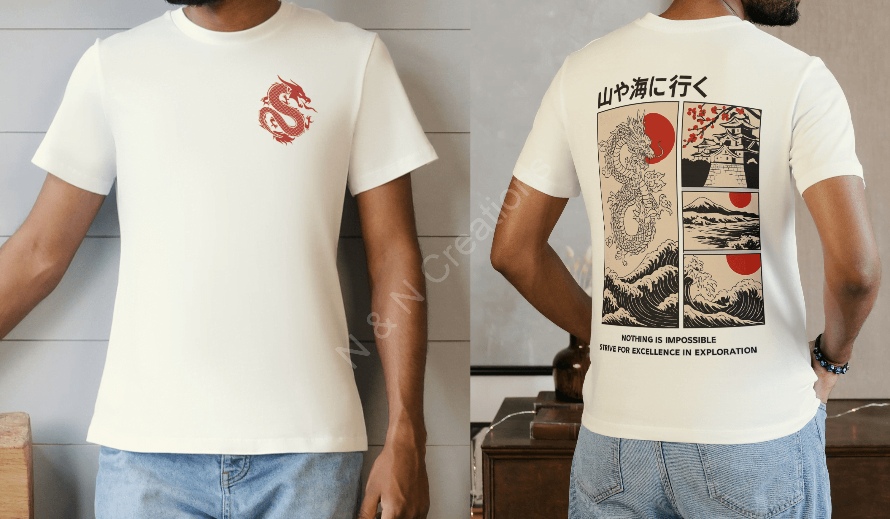 Mountains or Sea? - Men’s Round Neck Regular Fit Half-Sleeve Tshirt - Image 2