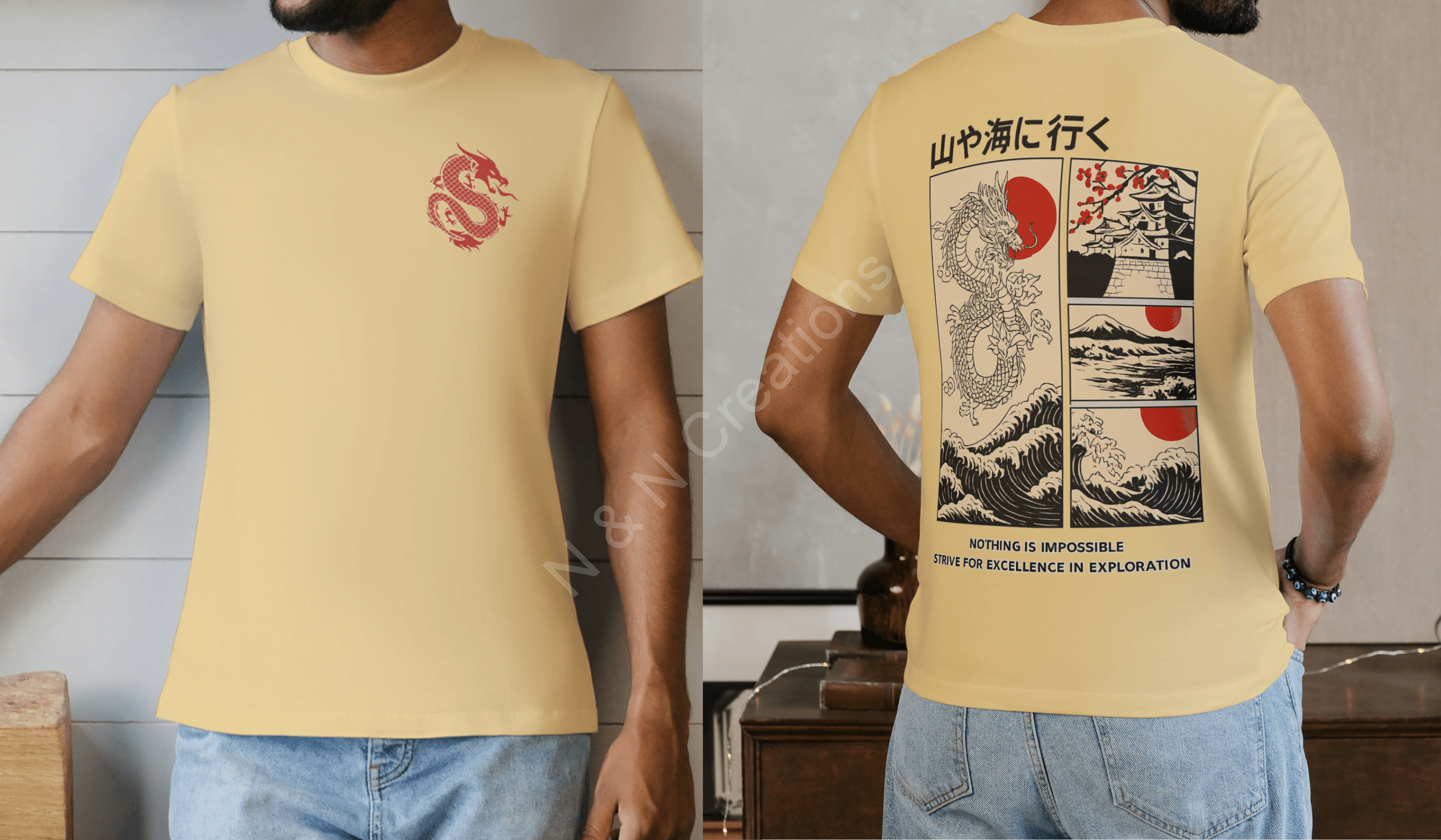 Mountains or Sea? - Men’s Round Neck Regular Fit Half-Sleeve Tshirt - Image 3