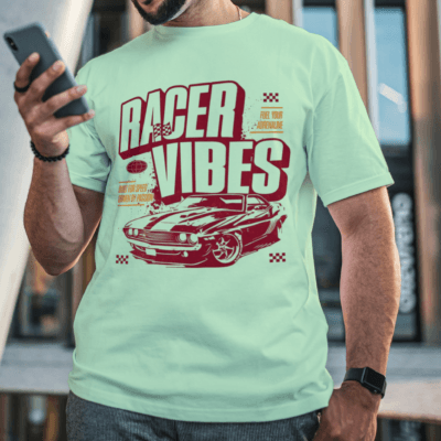 Racer Vibes - Men’s Round Neck Regular Fit Half-Sleeve Tshirt