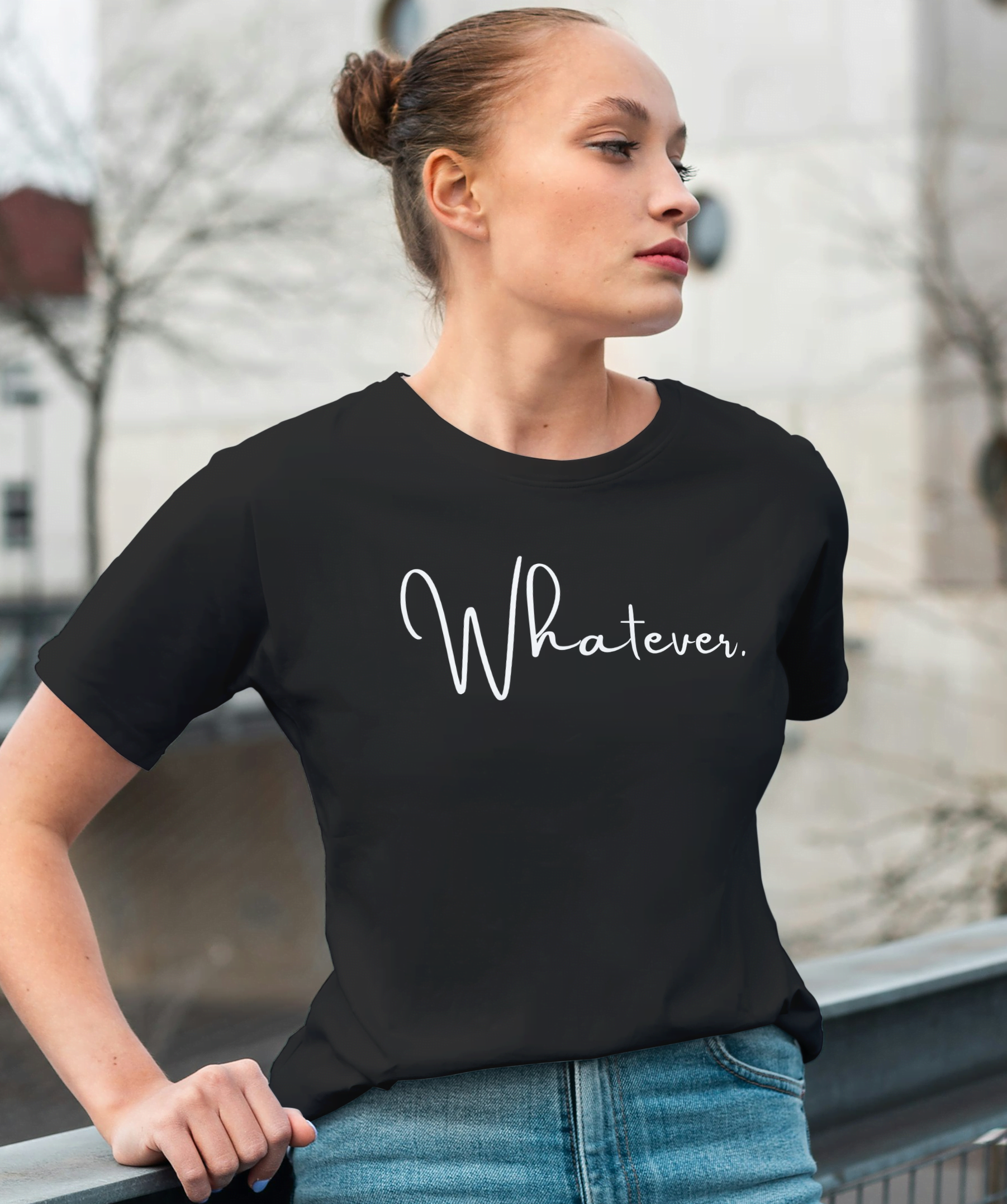 Whatever - Women's Round Neck Half-Sleeve T-Shirt