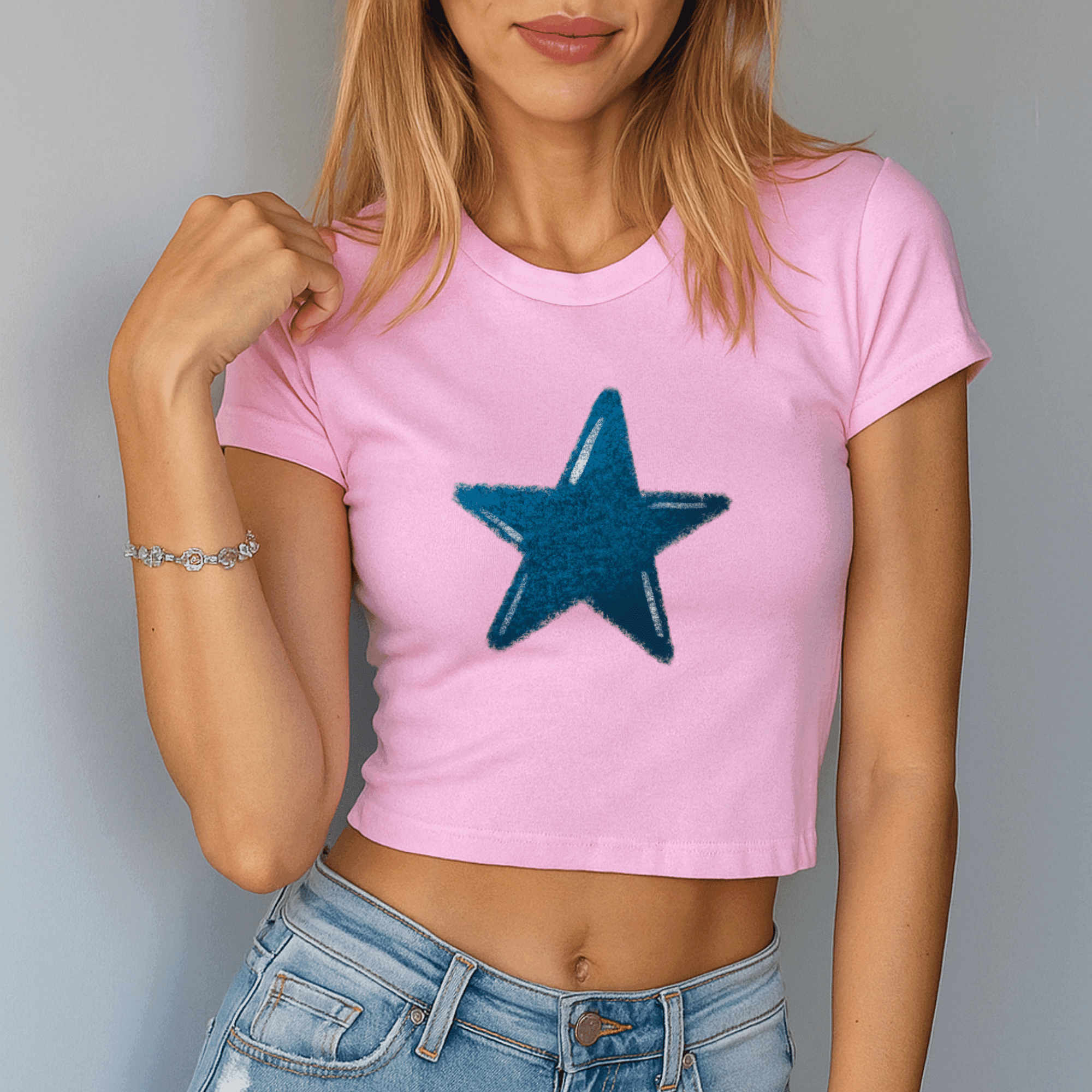 Blue Star - Women's Baby Tee