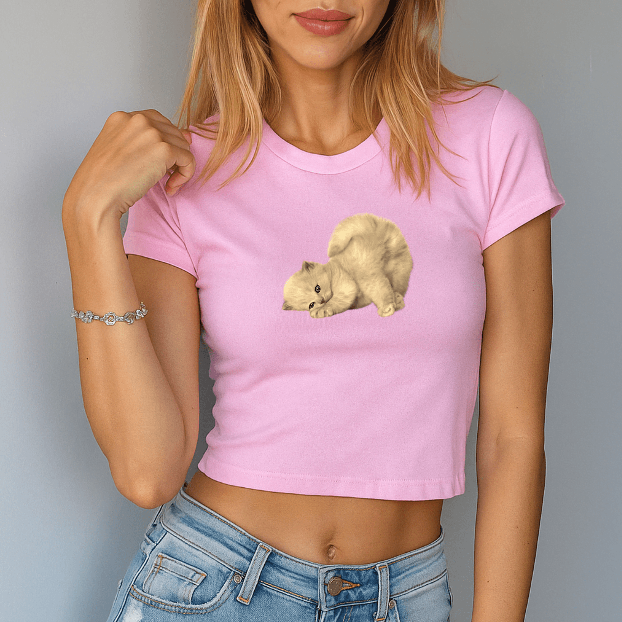 Brown Kitten - Women's Baby Tee